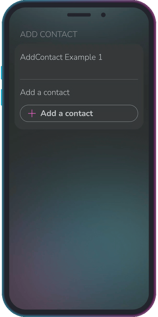 The app showing the results of the sample code from Example 1.