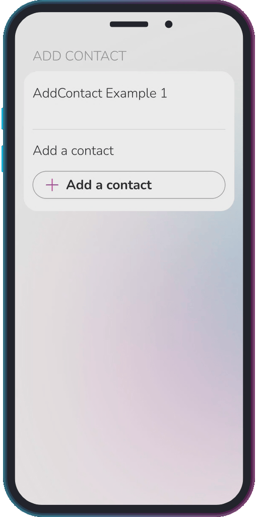 The app showing the results of the sample code from Example 1.