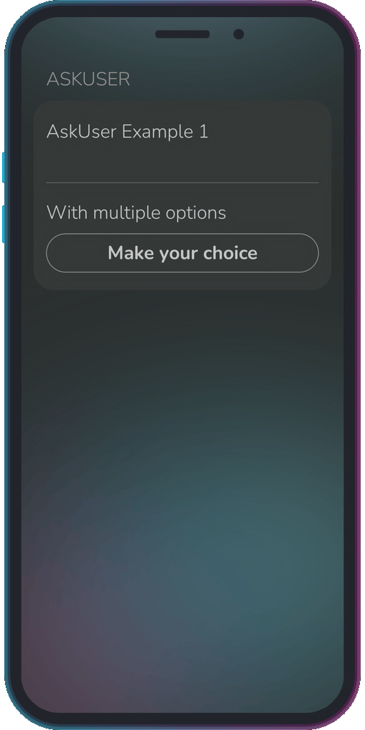 The app showing the results of the sample code from Example 1.