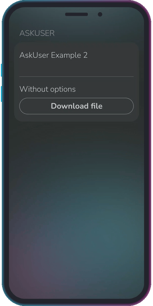 The app showing the results of the sample code from Example 1.