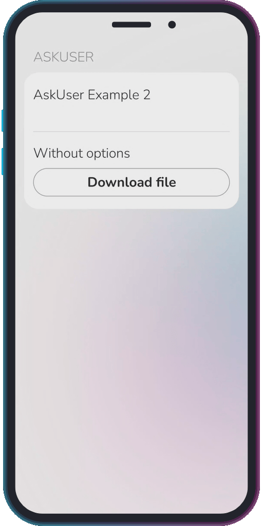 The app showing the results of the sample code from Example 1.