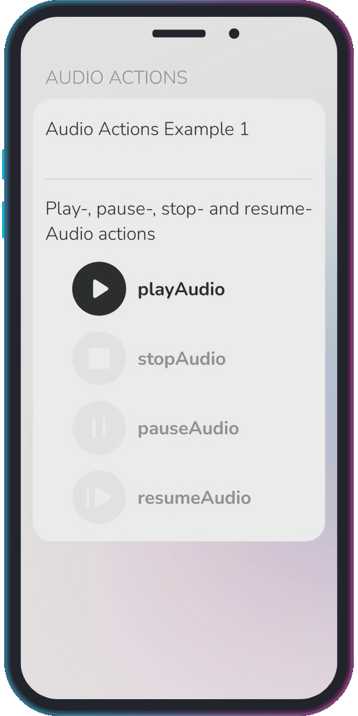 The app showing the results of the sample code from Example 1.