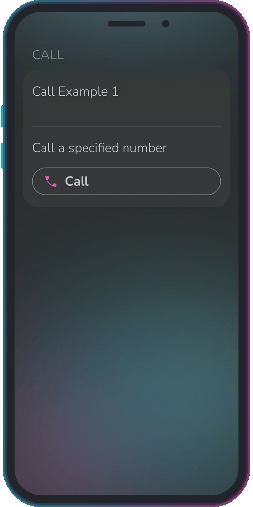 The app showing the results of the sample code from Example 1.