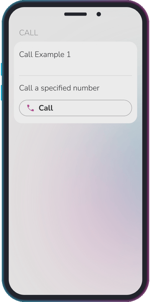 The app showing the results of the sample code from Example 1.