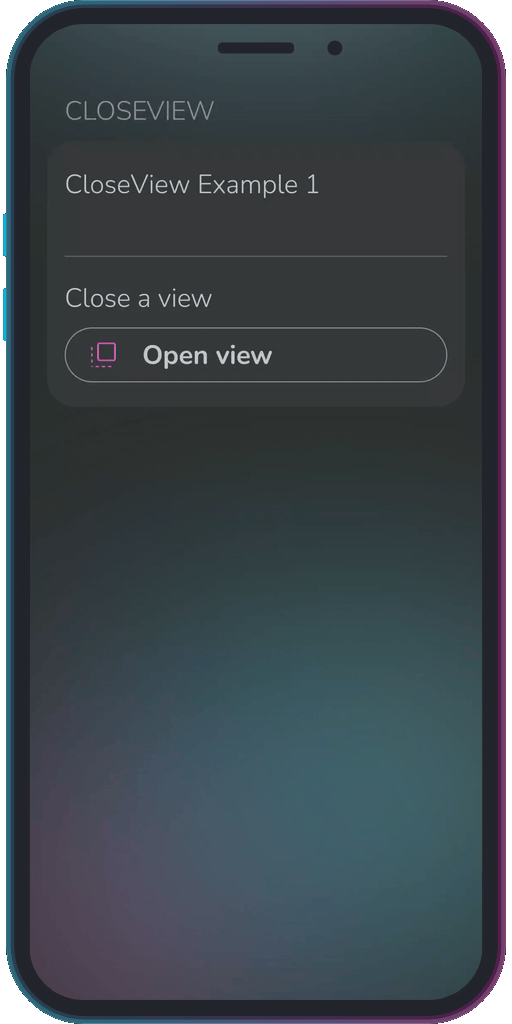 The app showing the results of the sample code from Example 1.