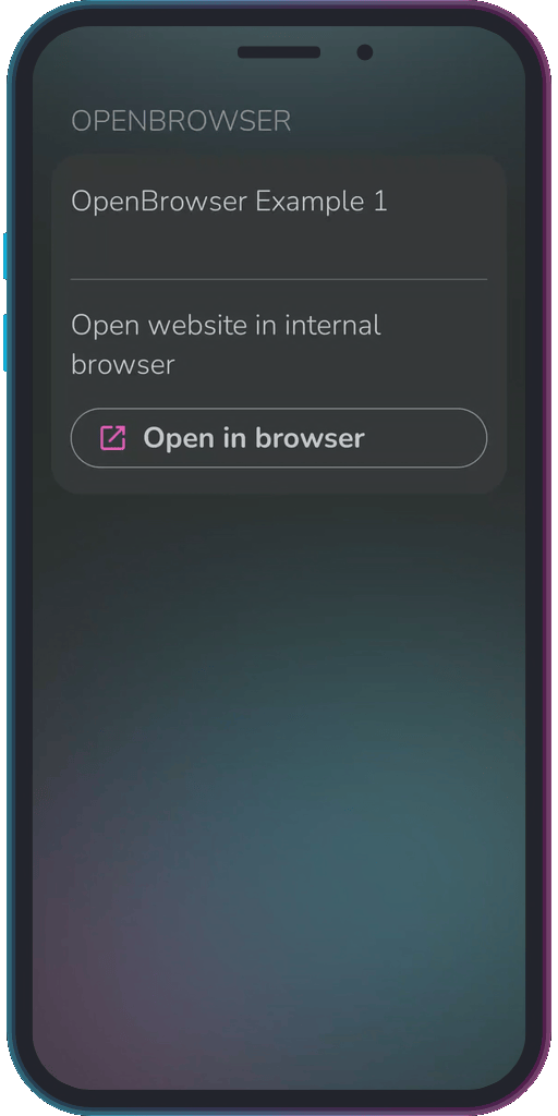 The app showing the results of the sample code from Example 1.