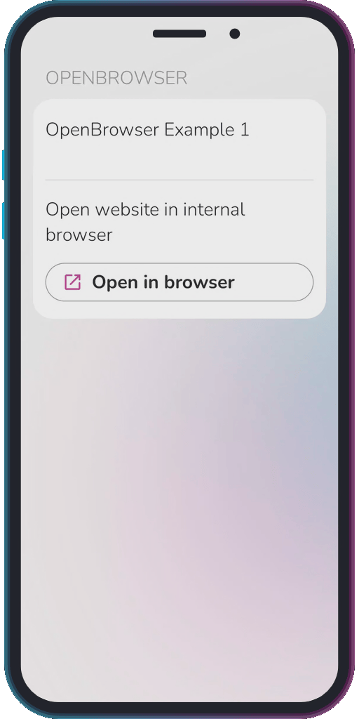 The app showing the results of the sample code from Example 1.
