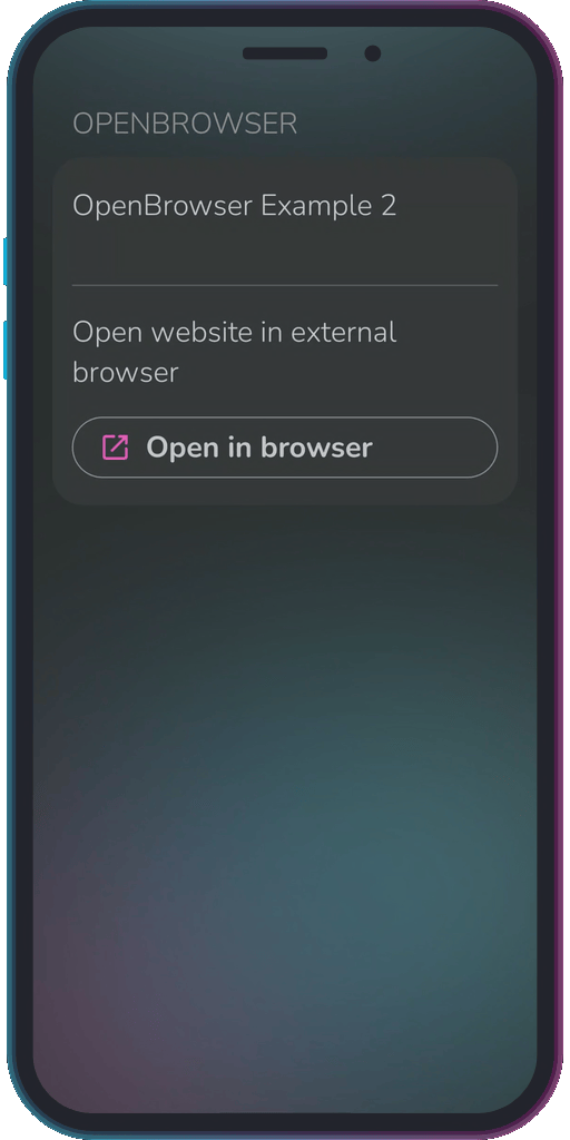 The app showing the results of the sample code from Example 1.