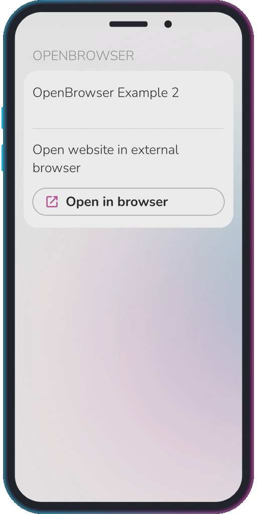 The app showing the results of the sample code from Example 1.