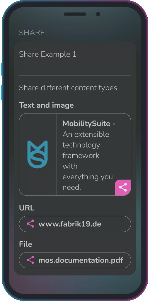 The app showing the results of the sample code from Example 1.