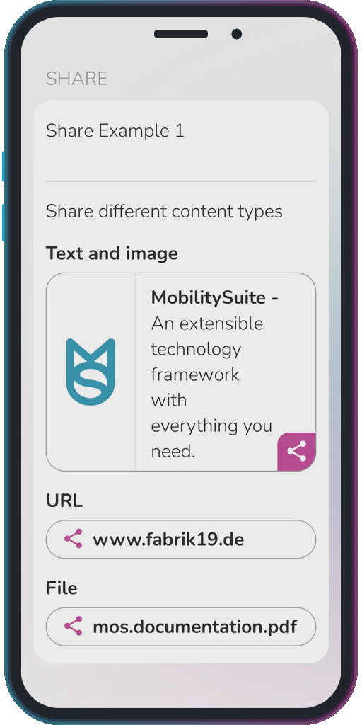 The app showing the results of the sample code from Example 1.