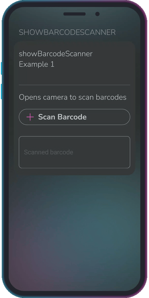 The app showing the results of the sample code from Example 1.