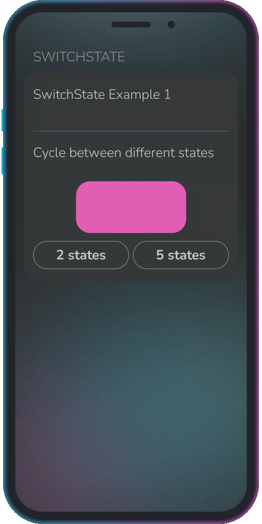 The app showing the results of the sample code from Example 1.