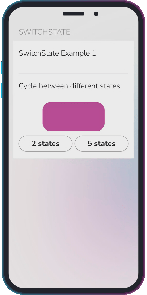 The app showing the results of the sample code from Example 1.