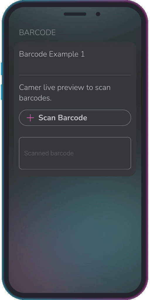 The app showing the results of the sample code from Example 1.