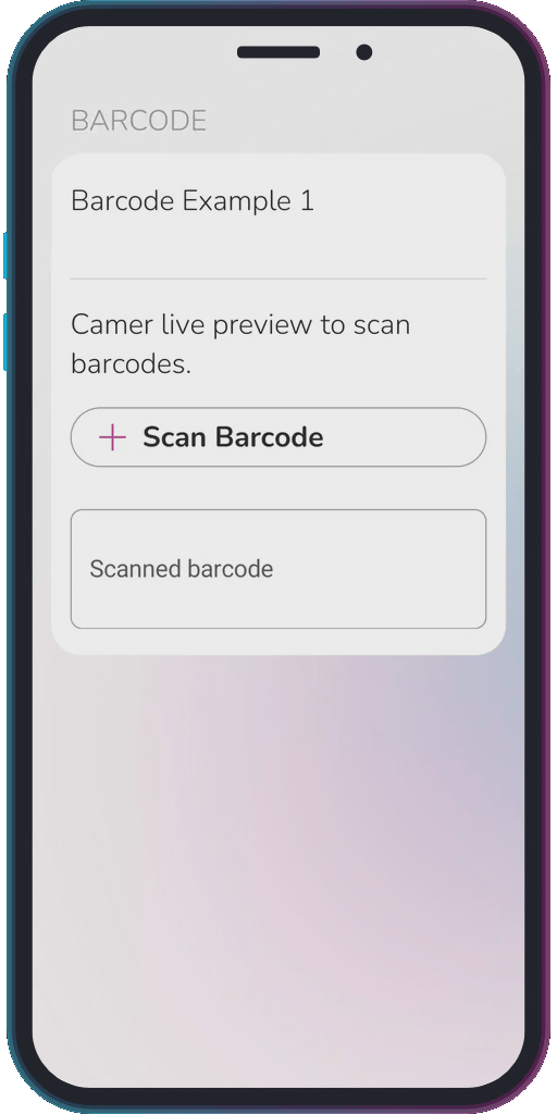 The app showing the results of the sample code from Example 1.