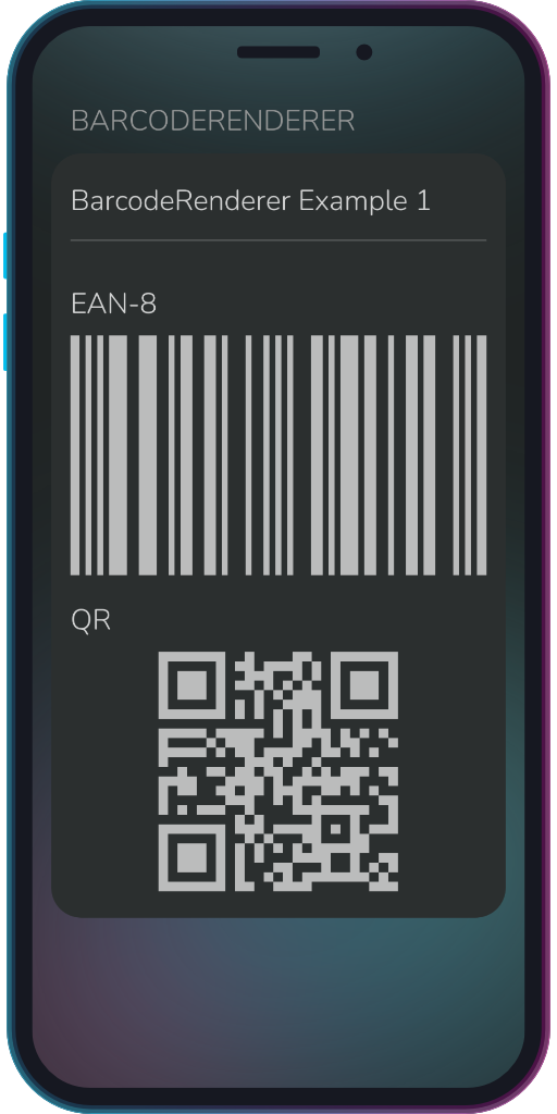 Screenshot of the app showing the results of the sample code from Example 1.