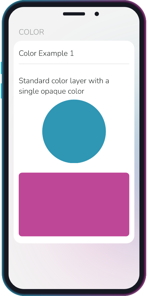 The app showing the results of the sample code from Example 1.