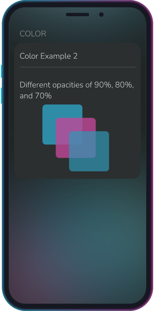 Screenshot of the app showing the results of the sample code from Example 2.