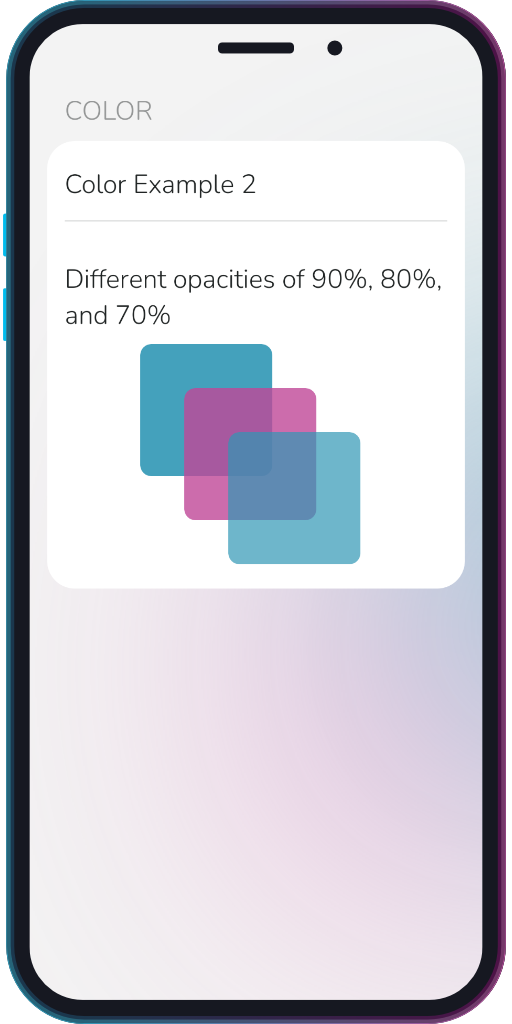 The app showing the results of the sample code from Example 2.