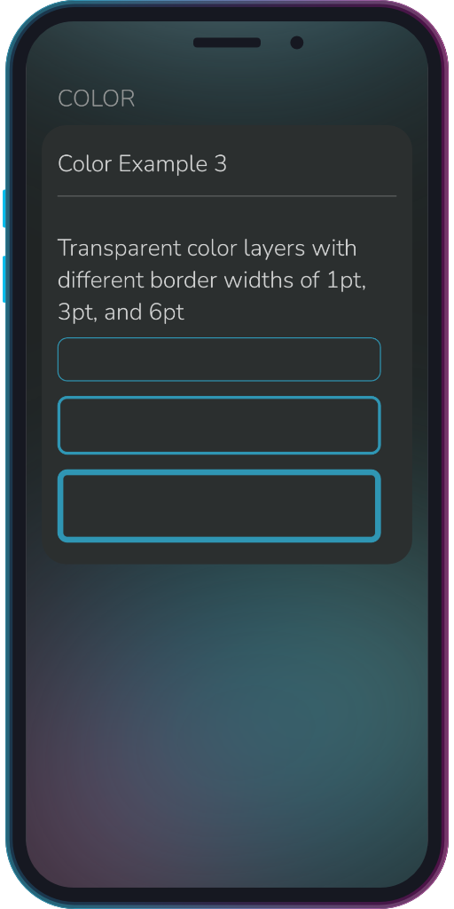 Screenshot of the app showing the results of the sample code from Example 3.