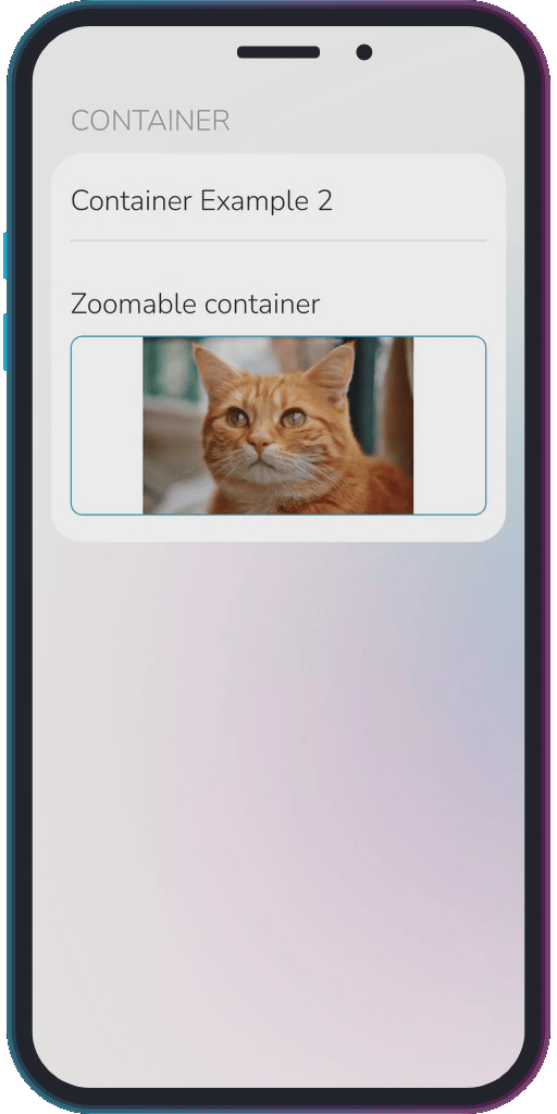 The app showing the results of the sample code from Example 2.