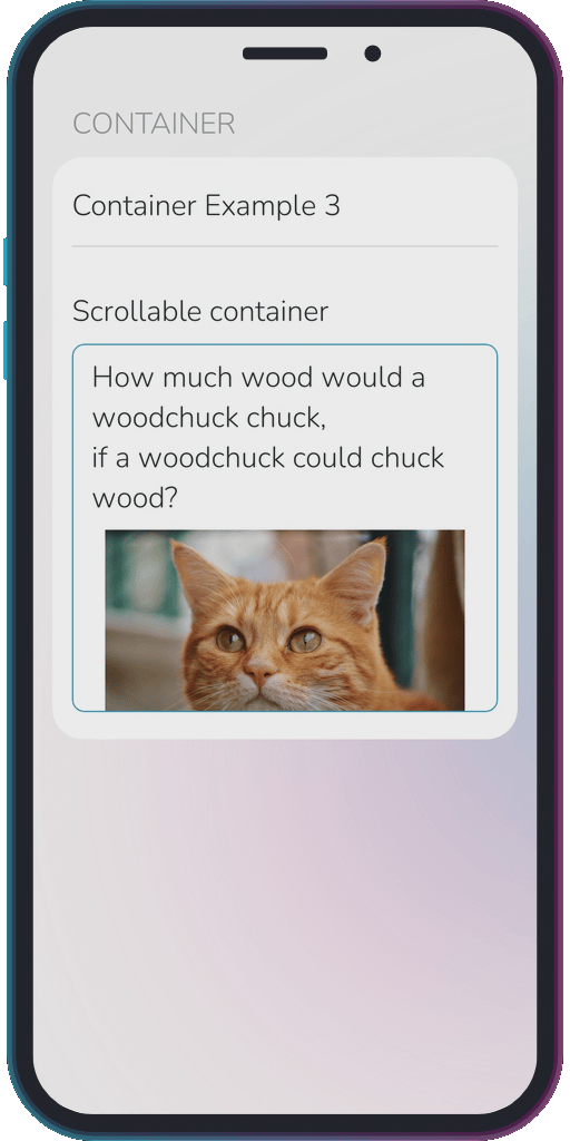 The app showing the results of the sample code from Example 3.