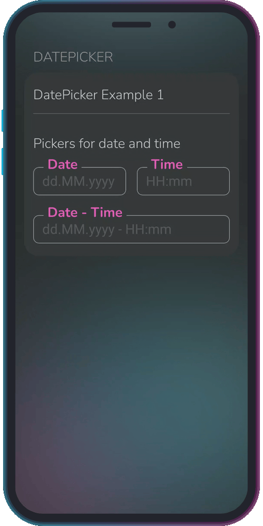 Screencapture of the app showing the results of the sample code from Example 1.