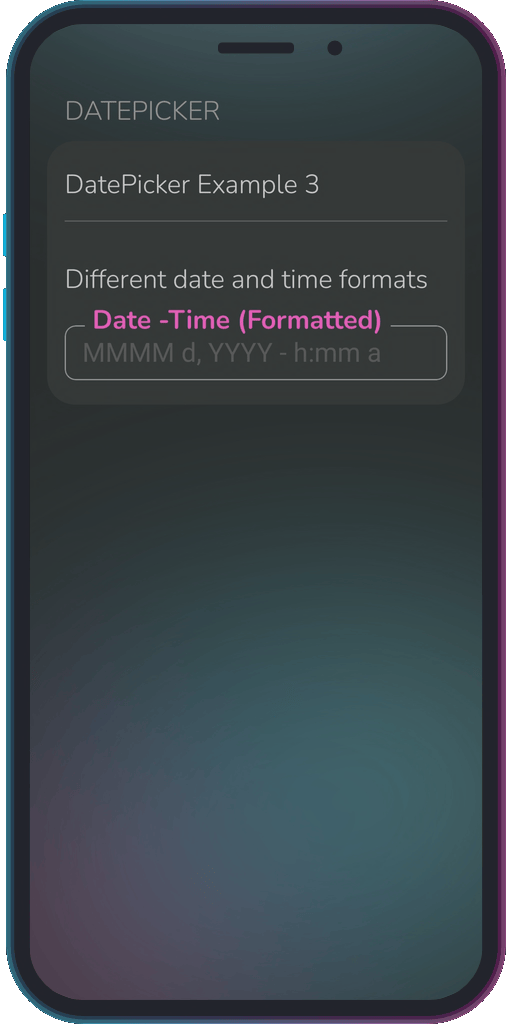 Screencapture of the app showing the results of the sample code from Example 3.