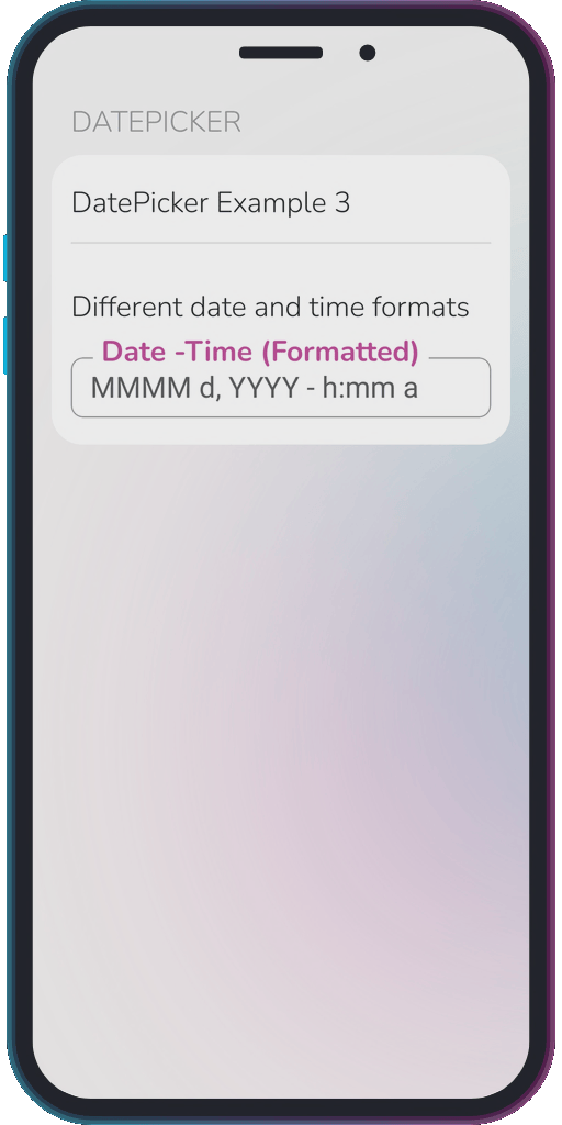 Screencapture of the app showing the results of the sample code from Example 3.