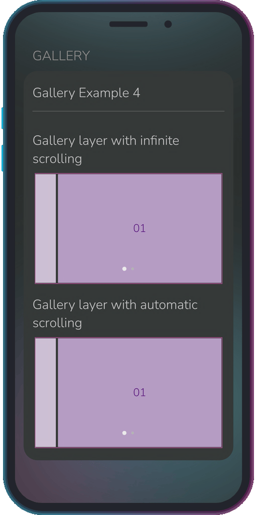 Screencapture of the app showing the results of the sample code from Example 4.