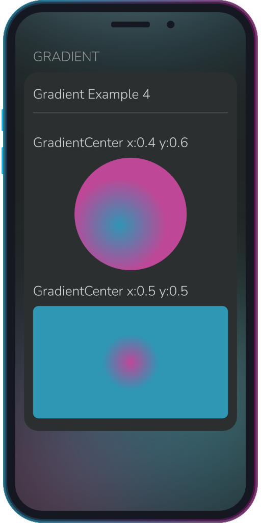 The app showing the results of the sample code from Example 4.