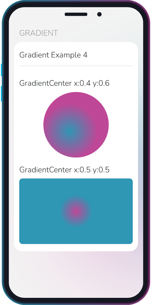 The app showing the results of the sample code from Example 4.