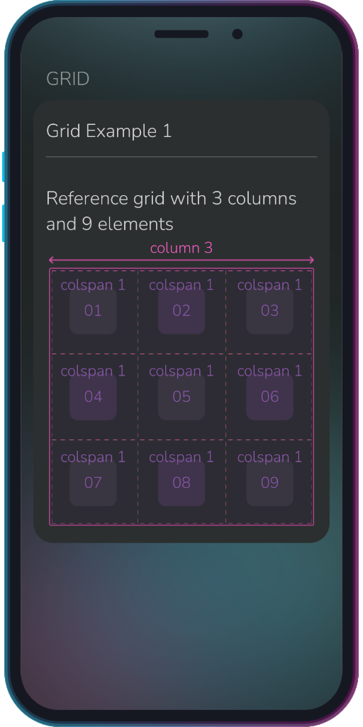 Screenshot of the app showing the results of the sample code from Example 1.