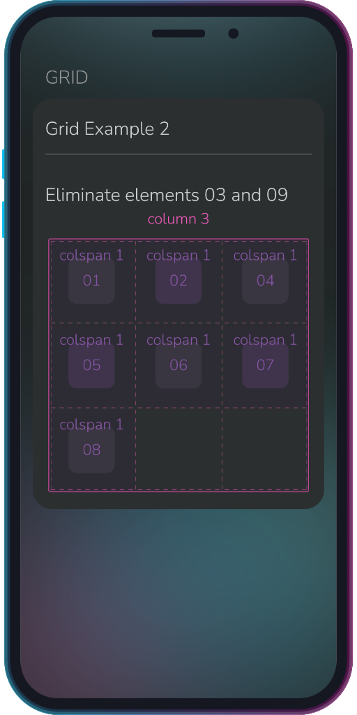 Screenshot of the app showing the results of the sample code from Example 2.