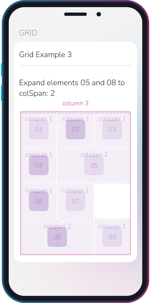 The app showing the results of the sample code from Example 3.