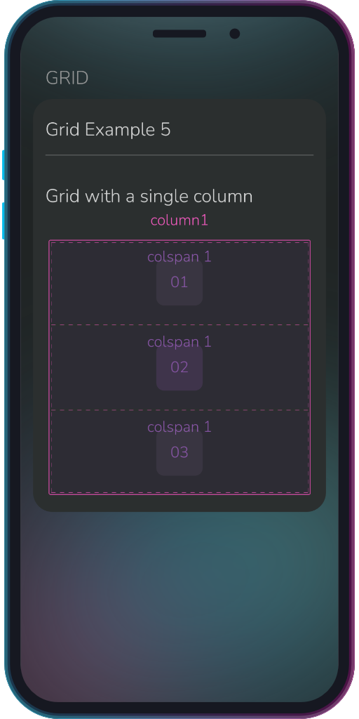 Screenshot of the app showing the results of the sample code from Example 5.