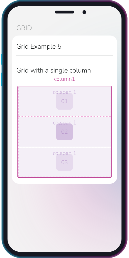 The app showing the results of the sample code from Example 5.