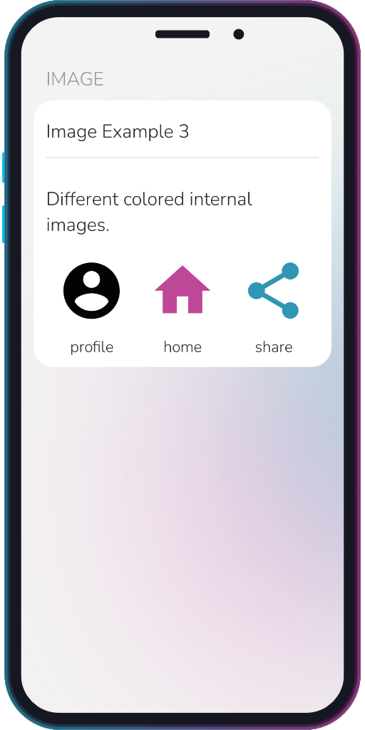 The app showing the results of the sample code from Example 3.