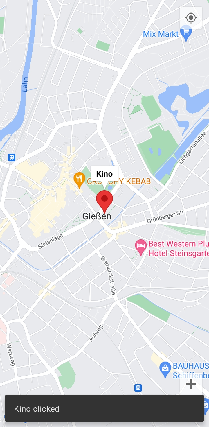 Screenshot of the app showing the results of the sample code from Example 1.