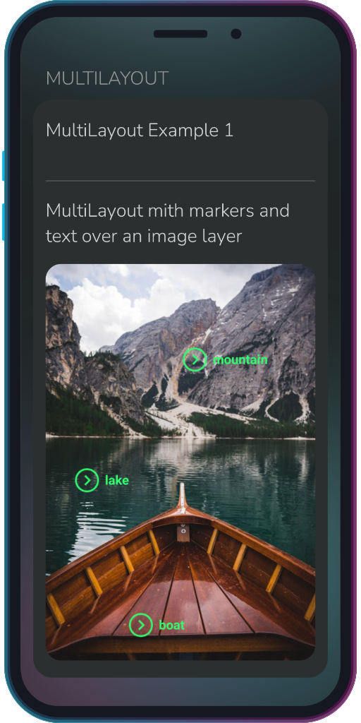 Screenshot of the app showing the results of the sample code from Example 1.