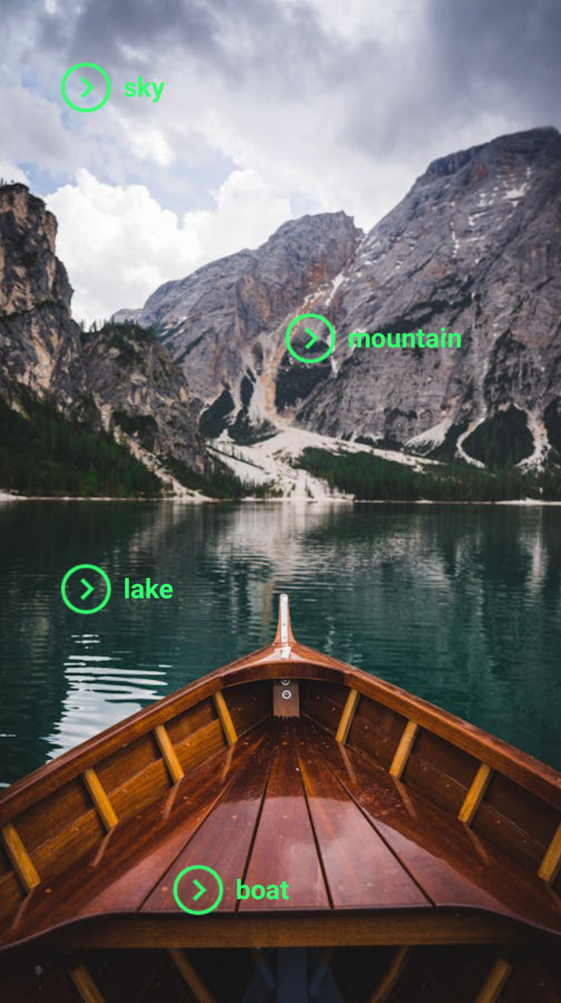 Screenshot of the app showing the results of the sample code from Example 1.