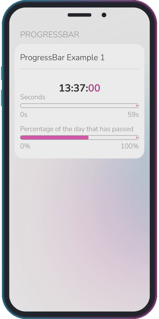Screencapture of the app showing the results of the sample code from Example 1.