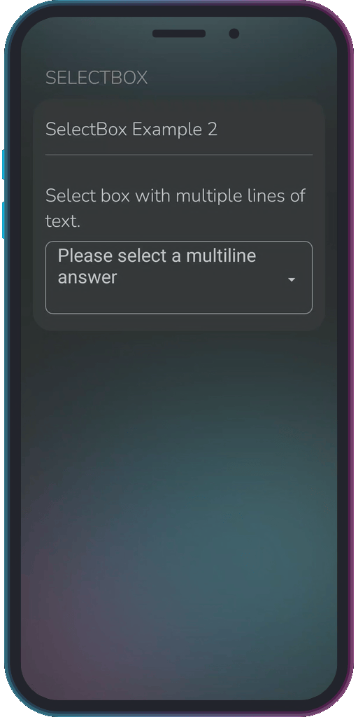 The app showing the results of the sample code from Example 2.