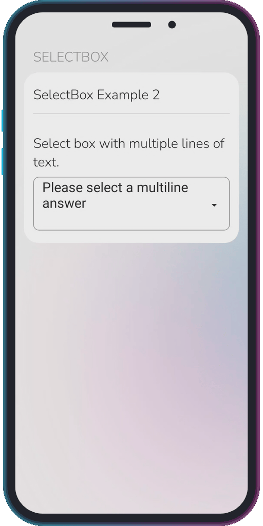 The app showing the results of the sample code from Example 2.