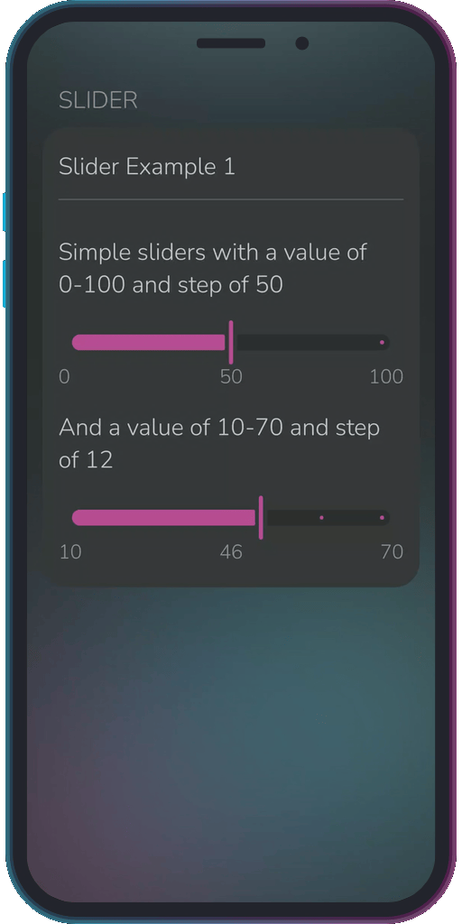Screencapture of the app showing the results of the sample code from Example 1.