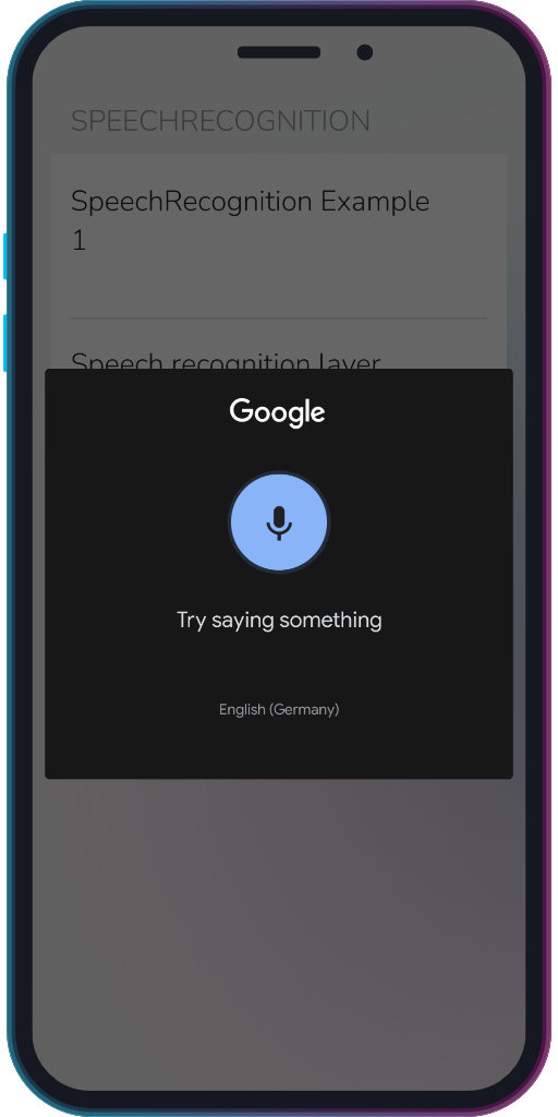 The app showing the results of the sample code from Example 1.