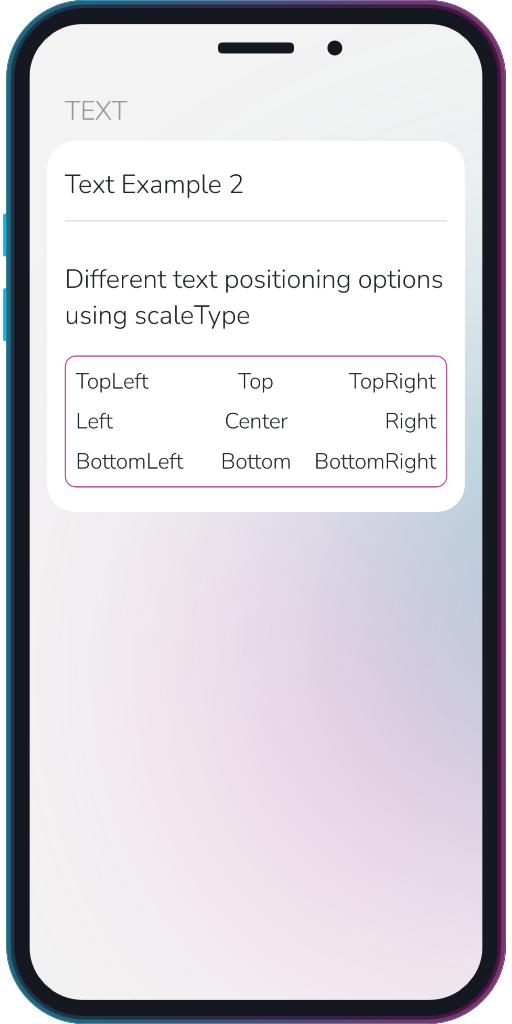 The app showing the results of the sample code from Example 2.